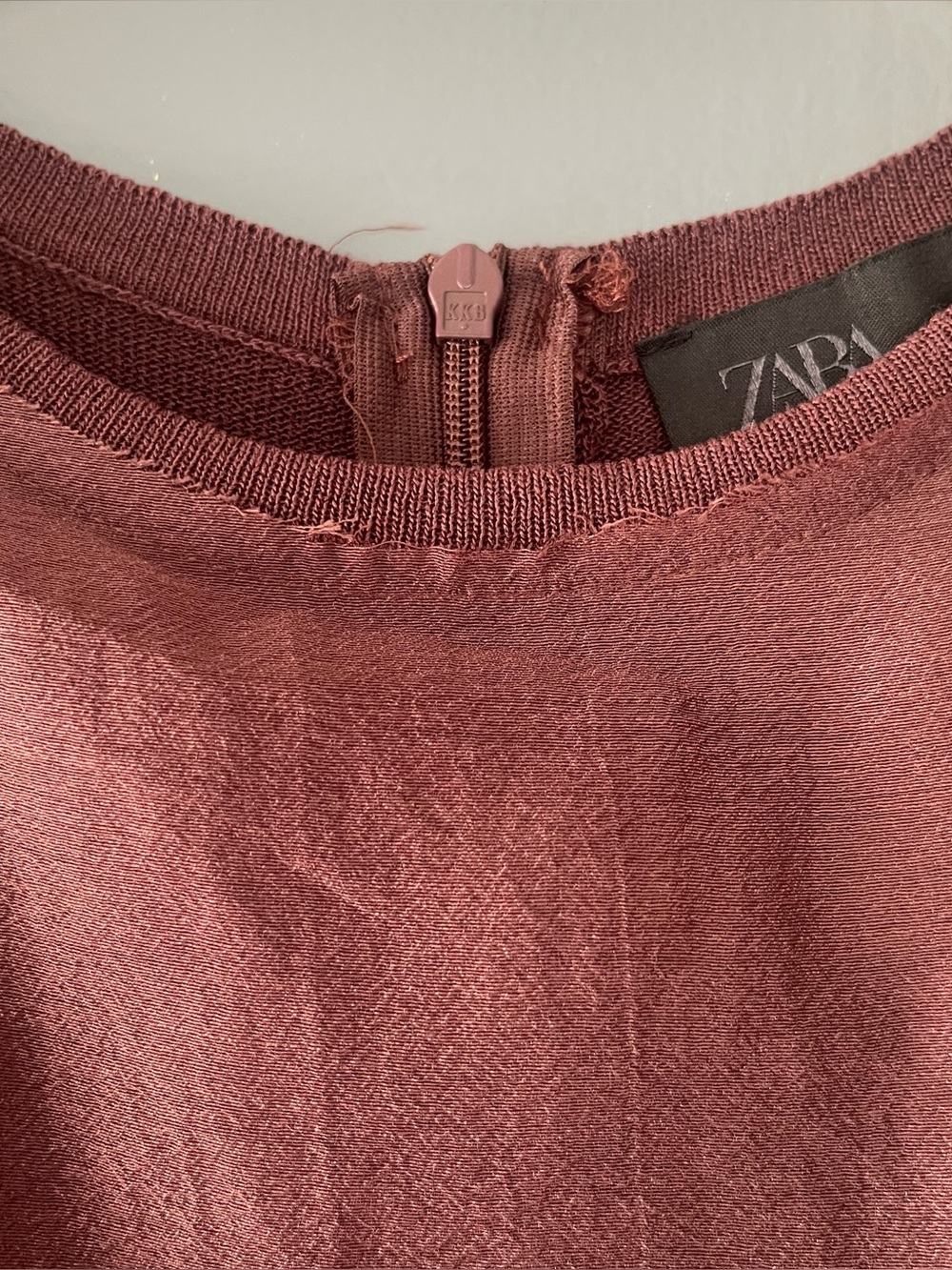 Zara Chestnut Brown Smocked-Waist Midi Dress - Picture 5 of 9